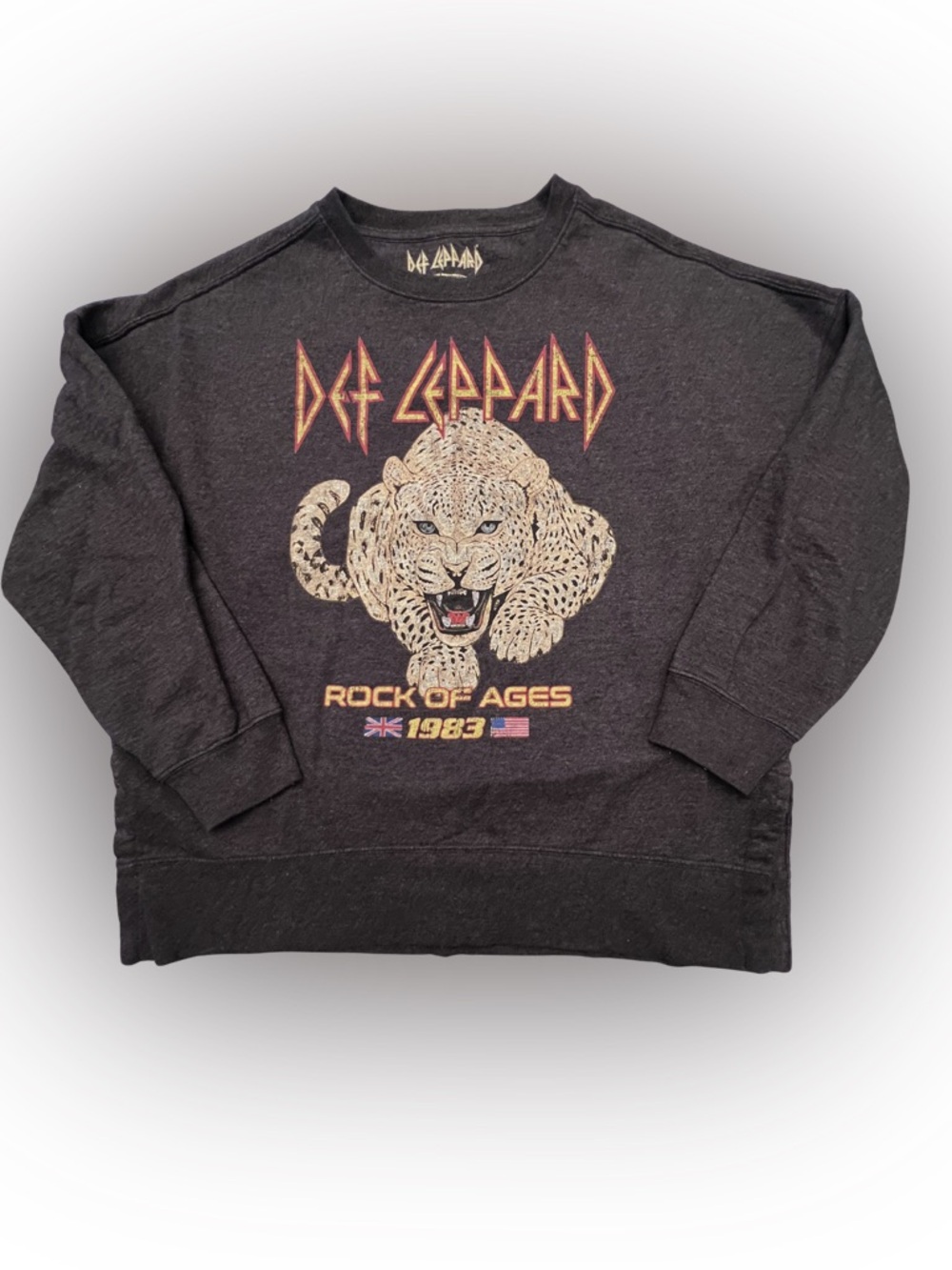 Women’s Def Leppard Black 'Rock of Ages' Graphic Sweatshirt Size L